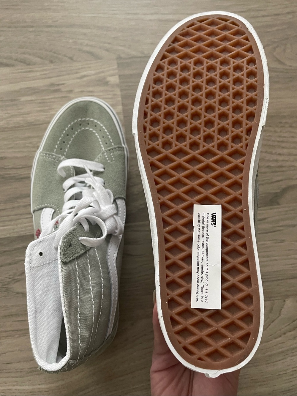 Vans Sk8-Hi Stackform Floral Sage Green Embroidered High-Top Platform Sneakers - Picture 4 of 6